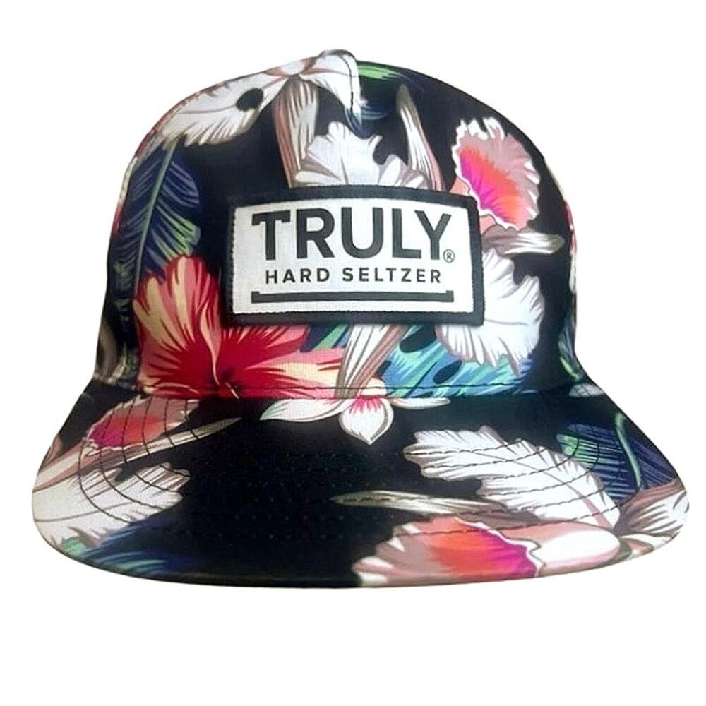 NEW Truly Hard Seltzer Hawaiian Floral Tropical Adjustable SnapBack‎ Hat Unisex